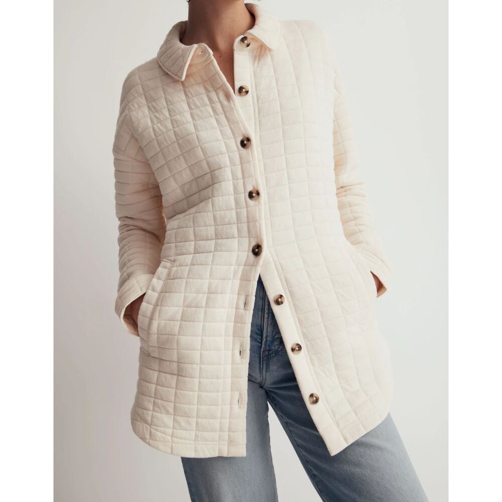 Madewell Quilted Shirt-Jacket - Antique Cream - XXL